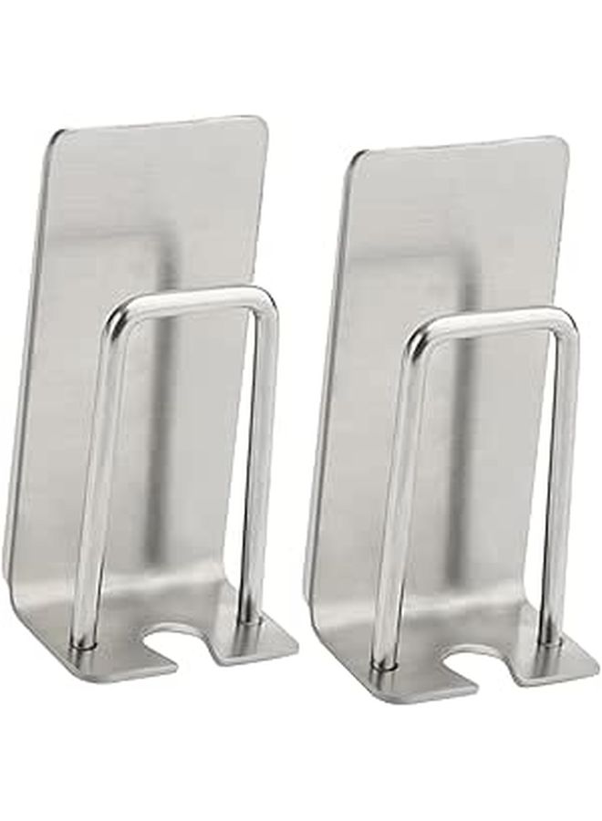 Amosfun 2 Pack Stainless Steel Wall Mounted Toothbrush Holder No Drilling Punch Free Design for Toothbrush Toothpaste Cup Storage Bathroom Home Organizer - Image 1