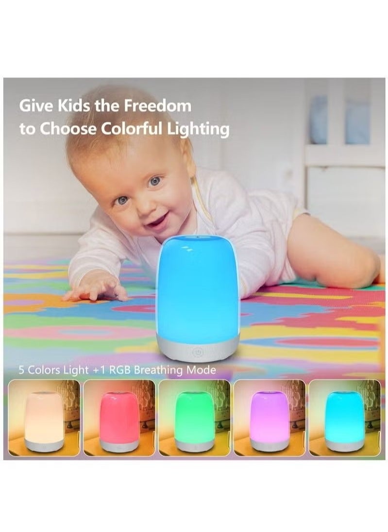Generic - Nursery Night Light for Babies Baby with Dimmable Warm Light 5 Color Changing Usb Rechargeable Bedside Lamp Led Touch Control Bedroom - Image 1