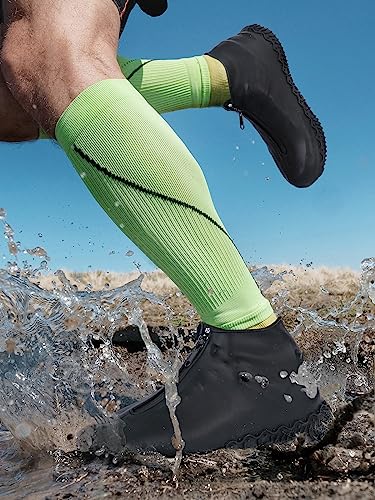 Zbyoujer Waterproof Rain Shoe Covers Silicone Overshoes with Zipper Nonslip Galoshes for Men and Women - Image 3