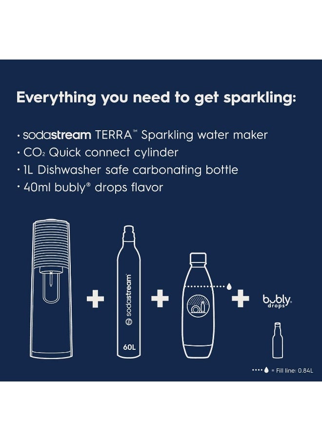 SodaStream - SodaStream Terra Sparkling Water Maker (Black) with CO2, DWS Bottle and Bubly Drop, Battery Powered - Image 1