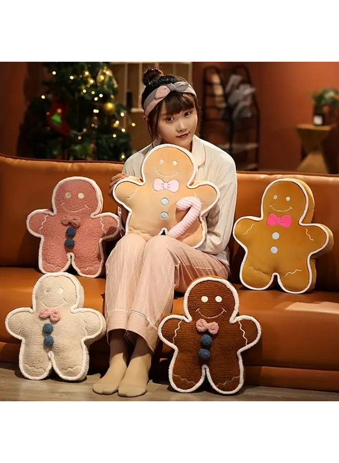 Dark Brown Gingerbread Man Plush Toy Soft Stuffed Christmas Gift Home Decor - Image 2