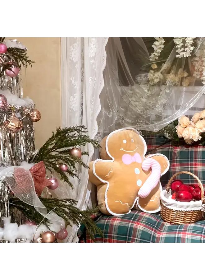 Dark Brown Gingerbread Man Plush Toy Soft Stuffed Christmas Gift Home Decor - Image 4
