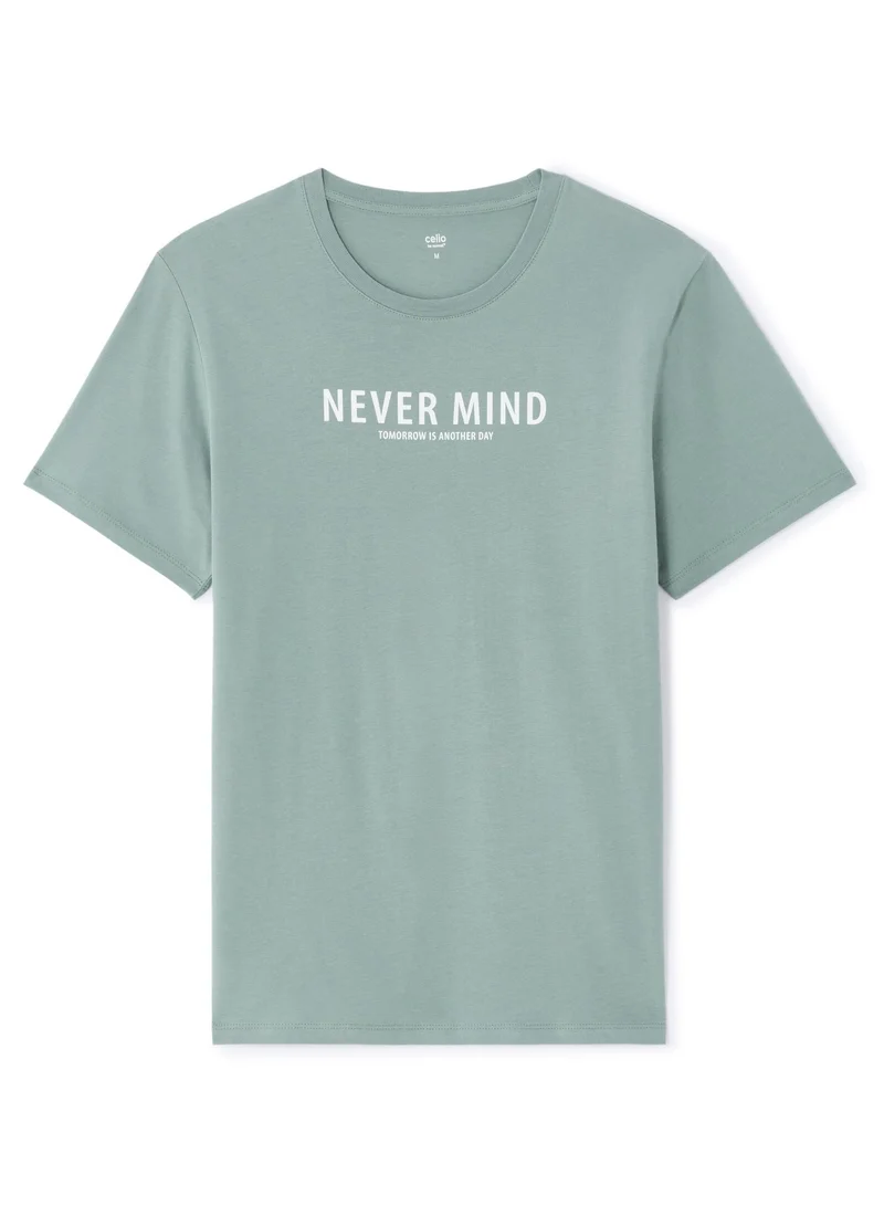 Celio  Mexmind Vert De Gris Short Sleeves Tshirt for Men | Best Price UAE