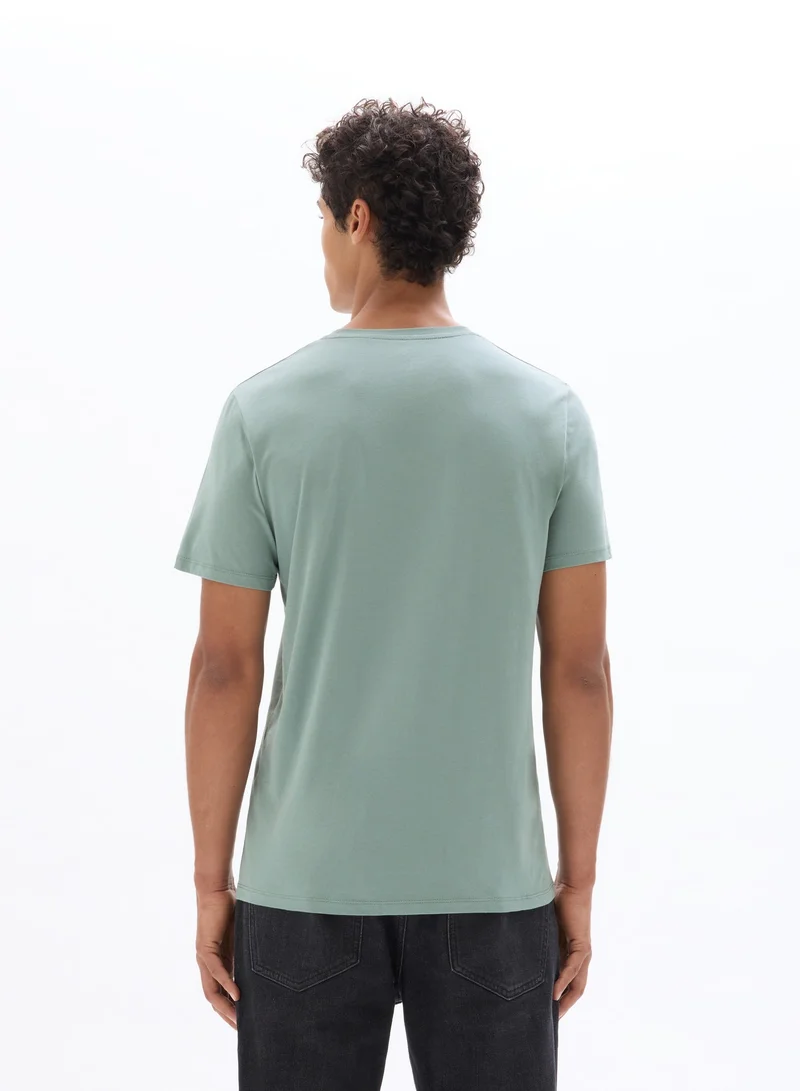 Celio  Mexmind Vert De Gris Short Sleeves Tshirt for Men | Best Price UAE