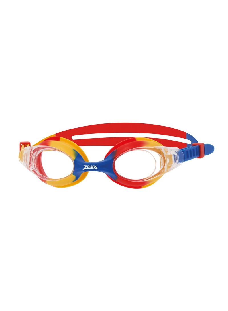 Zoggs Little Bondi Swim Goggles Yellow Red Clear | Anti-Fog Uv Protection Lenses | Soft-Seal Gasket For Comfort | Adjustable Strap | Ideal For Aged 06 For Splash Time & Swim Fun | 461401-Aqpuclr