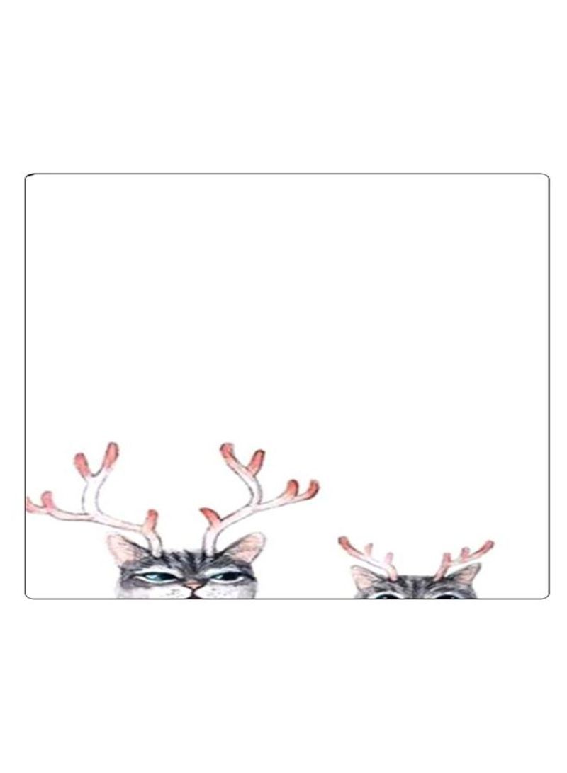 RKN Printed Anti-Slip Gaming Mouse Pad White/Brown/Grey