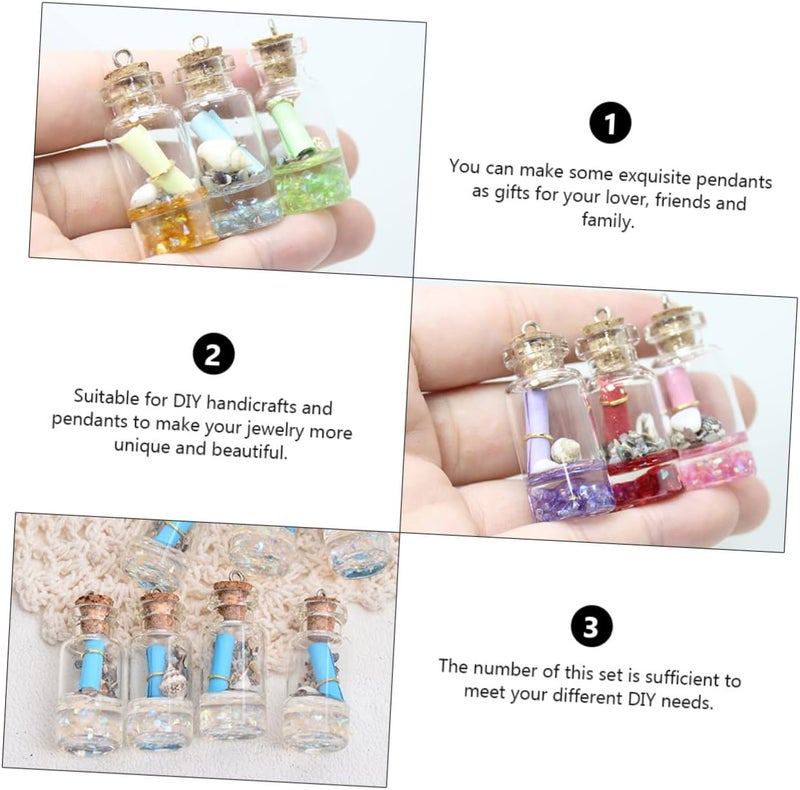 12PCS Drift Bottle Resin Pendant Set for DIY Jewelry Simulation Glass Bottle Earrings Key Chain Accessories Creative Craft Decor - Image 2