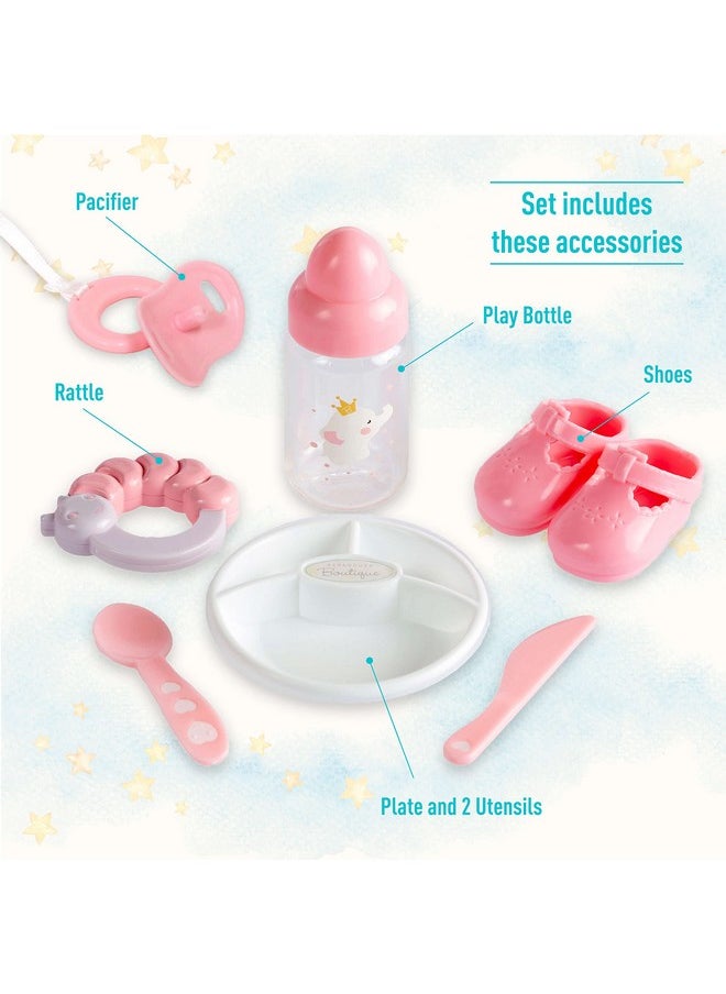 JC TOYS 15" Realistic Soft Body Baby Doll with Open/Close Eyes | JC Toys - Berenguer Boutique | 10 Piece Gift Set with Bottle, Rattle, Pacifier & Accessories | Pink | Ages 2+  - Image 4
