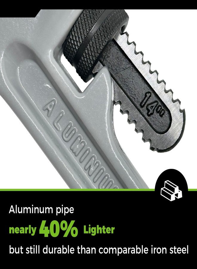 Der Erwachte 3-Piece Heavy Duty Aluminum Straight Pipe Wrench Set, 10", 14", 18", Adjustable Plumbing Wrench Set, Drop Forged, Exceed GGG standard - Image 4