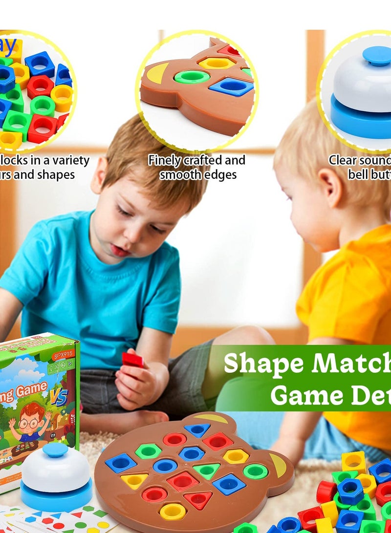 Excefore Shape Matching Game Color Sensory Educational Toy, Geometric Shape Matching Puzzle Game, Color Learning Board Game, Montessori Toys Board Game for Kids Boys Girls - Image 5