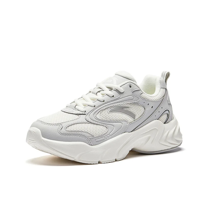 ANTA Women’s Chunky Low-Top Sneakers – Contrast Design, Comfortable Thick Sole