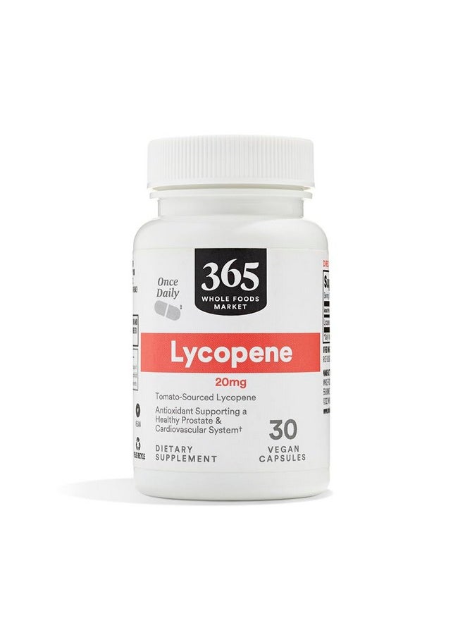 365 by Whole Foods Market 365 by Whole Foods Market, Lycopene 20mg Vegan Capsules, Tomato-Sourced Antioxidant, 30 Count 