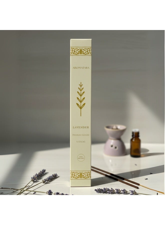 أعواد بخور أروماتارا لافندر الفاخرة – طبيعية 100%، برائحة مهدئة ومريحة، صديقة للبيئة، بوقت احتراق طويل – - Image 1