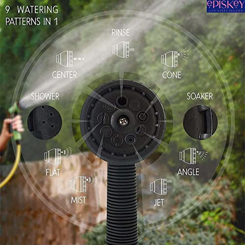 Episkey إبيسكي أنبوب حديقة ثقيل 20 متر | أنبوب ماء مرن 1/2 بوصة مع قلب مزدوج من اللاتكس ومجدول بطبقة خارجية مضادة للتجعيد مع رشاش 8 أنماط، موصل صنبور ومشابك 2 | مانع للتسرب ومقاوم للأشعة فوق البنفسجية - Image 2
