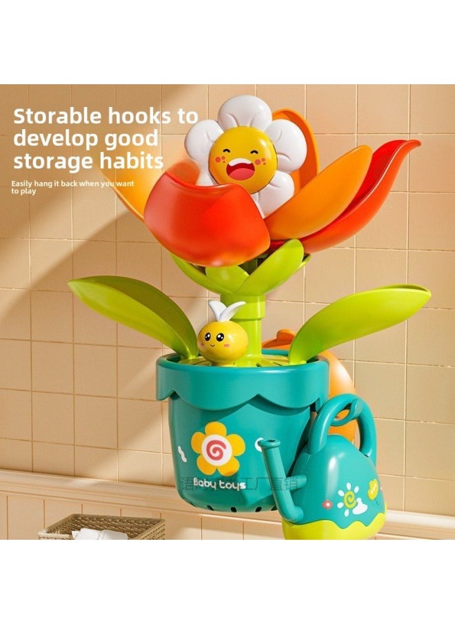 Baby Water Toys Sunflower Watering Blooming Shower Boys And Girls Bathing Water Spray Toys-Color:Sunflower Cute Duck Water Shower  - Image 4