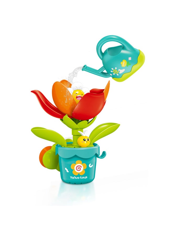 Baby Water Toys Sunflower Watering Blooming Shower Boys And Girls Bathing Water Spray Toys-Color:Sunflower Cute Duck Water Shower  - Image 2