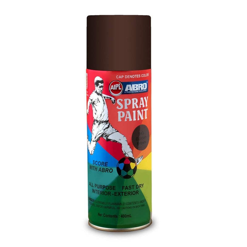 Abro SP-143 Multipurpose Colour Spray Paint Can (400ml, Golden Brown) DIY Quick Drying for Metal, Wood, Walls, Automotive Cars and Bikes - Image 1