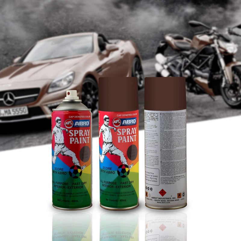 Abro SP-143 Multipurpose Colour Spray Paint Can (400ml, Golden Brown) DIY Quick Drying for Metal, Wood, Walls, Automotive Cars and Bikes - Image 5