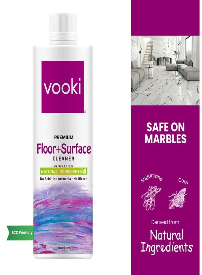 Vooki Eco-Friendly Floor & Surface Cleaner Liquid, Non-Toxic Cleaner for Floors, Hard Surfaces, Tiles, Marble, and Tough Stain Remover, Home and Commercial Use - 500ml (Pack of 1) - Image 2
