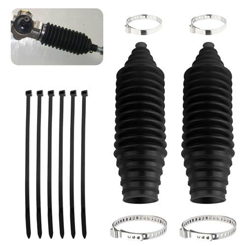 KIFIDAN Tie Rod Boot Kit with Pinion Bellow Cable Ties and Clamps,Waterproof & Dustproof Rack and Pinion Boot for Steering System Protection,Silicone Inner Tie Rod Boot Car Accessories (Black) - Image 1