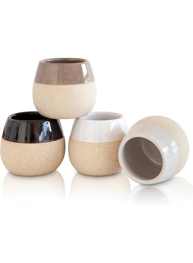 Amarcado Ceramic Espresso Cups Set Of 4-2.8Oz - Espresso Coffee Mugs For Nespresso Cups - Espresso Glasses - Demitasse Cups - Tazas De Cafe - Espresso Accessories - Expresso Coffee Cup For Espresso - Image 1