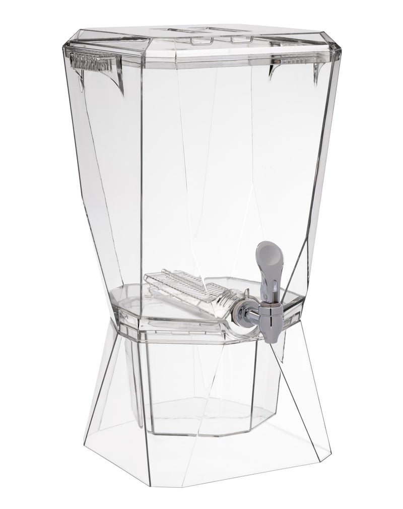 CreativeWare Crown Beverage Dispenser with Base and Name Clip 35 gallon Clear