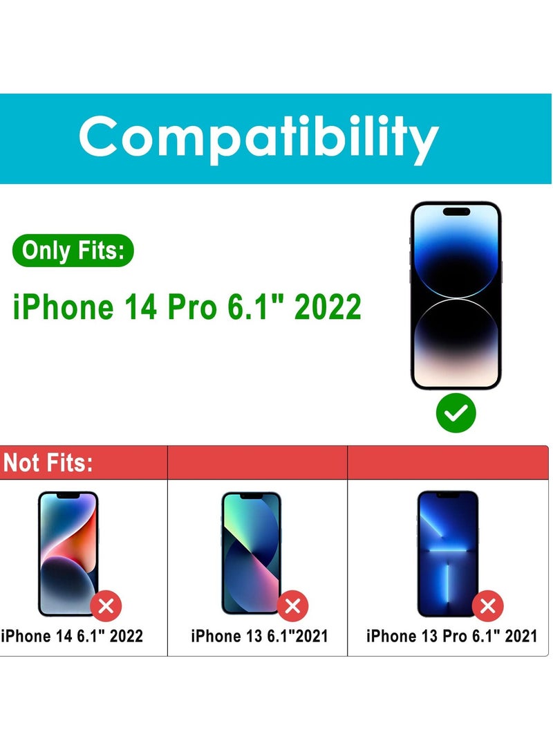 Procases 2 Pack Privacy Screen Protector for iPhone 14 Pro 2022 9H Anti Spy Dark Tempered Glass Screen Film Guard 6.1 Inch 2022 Case Friendly Bubble Free - Image 3