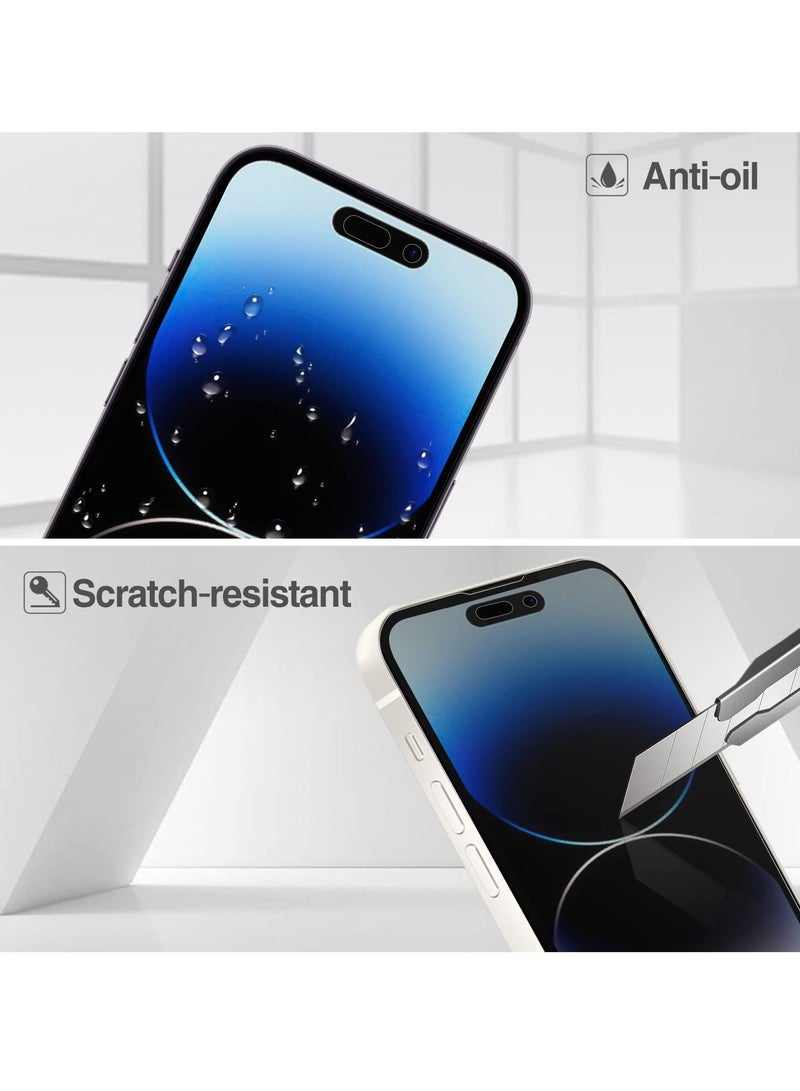 Procases 2 Pack Privacy Screen Protector for iPhone 14 Pro 2022 9H Anti Spy Dark Tempered Glass Screen Film Guard 6.1 Inch 2022 Case Friendly Bubble Free - Image 4
