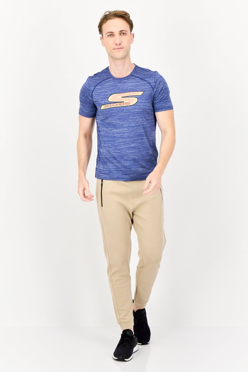 SKECHERS Men Sportswear Fit Short Sleeves Outdoor T-Shirt, Blue - Image 4