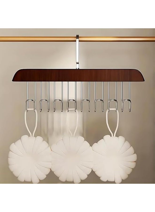 علاقة ملابس خشبية متعددة الوظائف بـ 8 خطافات من الفولاذ المقاوم للصدأ، متعددة الألوان، 3 قطع - Image 3