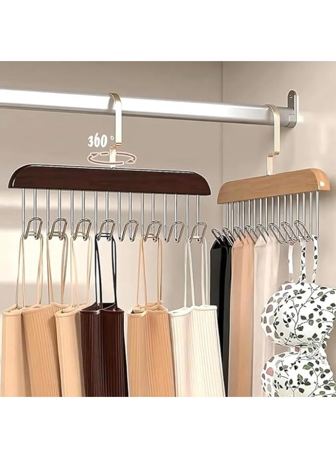 علاقة ملابس خشبية متعددة الوظائف بـ 8 خطافات من الفولاذ المقاوم للصدأ، متعددة الألوان، 3 قطع - Image 5