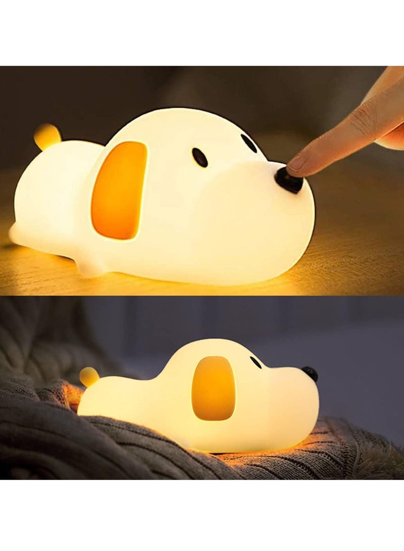 Night Light for Kids,Cute Soft Silicone Dog Lamp Dimmable Nursery Portable Puppy Kawaii Lamps,Bedside Lamp for Baby and Toddler,Boy Girls Gift Toy - Image 1
