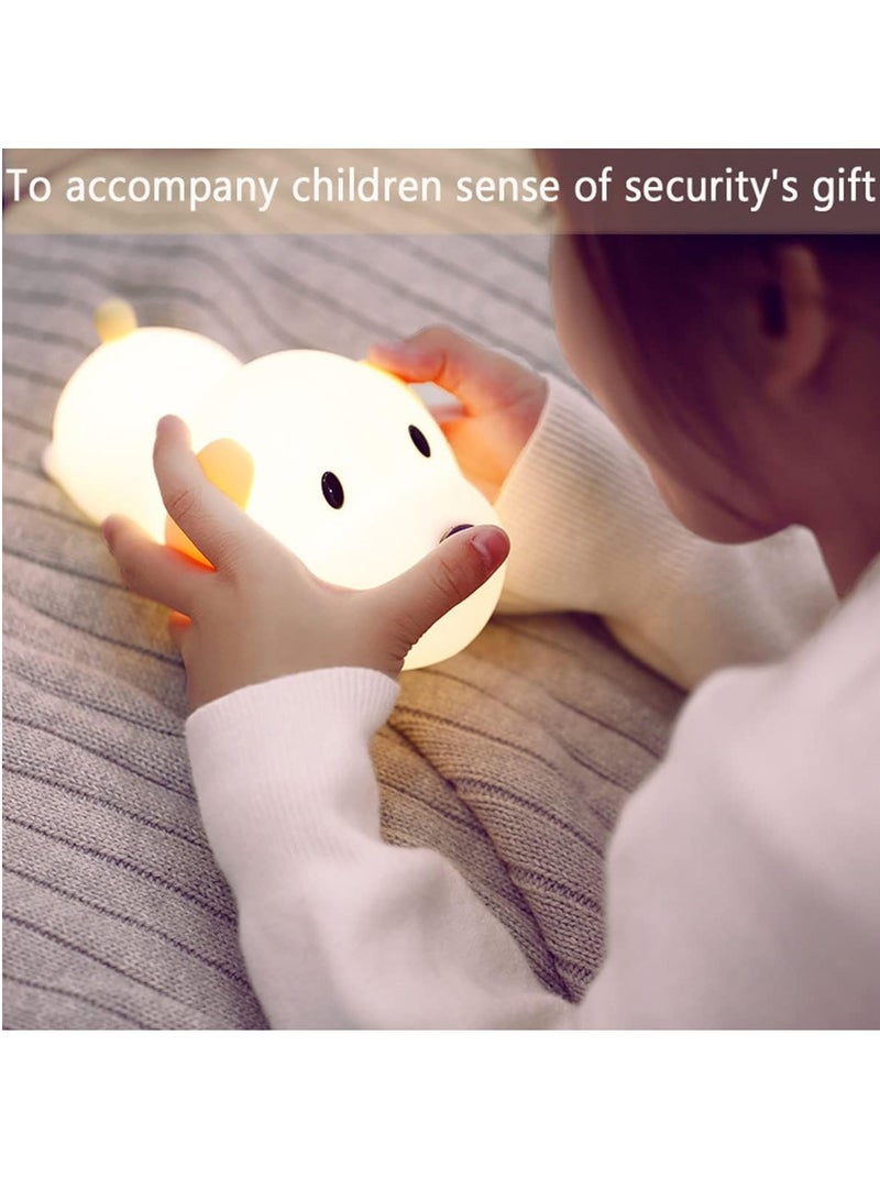 Night Light for Kids,Cute Soft Silicone Dog Lamp Dimmable Nursery Portable Puppy Kawaii Lamps,Bedside Lamp for Baby and Toddler,Boy Girls Gift Toy - Image 2