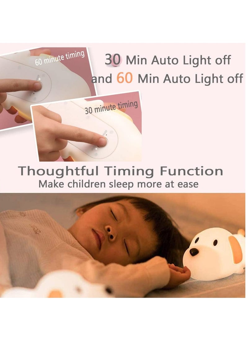 Night Light for Kids,Cute Soft Silicone Dog Lamp Dimmable Nursery Portable Puppy Kawaii Lamps,Bedside Lamp for Baby and Toddler,Boy Girls Gift Toy - Image 3