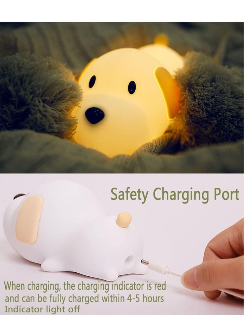 Night Light for Kids,Cute Soft Silicone Dog Lamp Dimmable Nursery Portable Puppy Kawaii Lamps,Bedside Lamp for Baby and Toddler,Boy Girls Gift Toy - Image 4