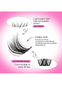 FADLASH Lash Clusters Diy Eyelash Extensions 154 Clusters Lashes D Curl 0.07 Natural Individual Lash Extensions Mixed Tray False Eyelashes Soft & Strong Thin Band Diy At Home (F20+F210.07D 816Mm)  - Image 2