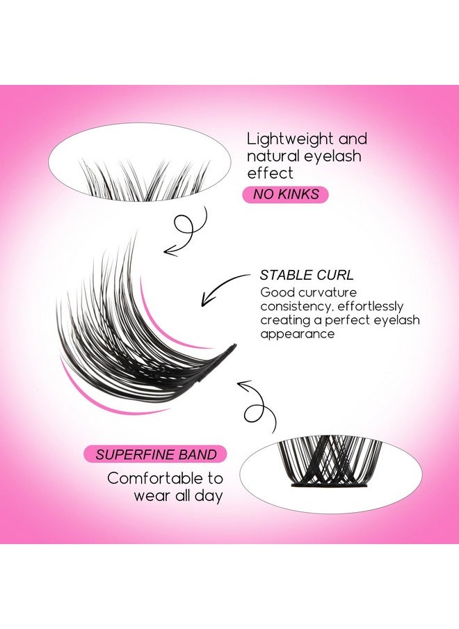 FADLASH - Lash Clusters Diy Eyelash Extensions 154 Clusters Lashes D Curl 0.07 Natural Individual Lash Extensions Mixed Tray False Eyelashes Soft & Strong Thin Band Diy At Home (F20+F210.07D 816Mm) - Image 1