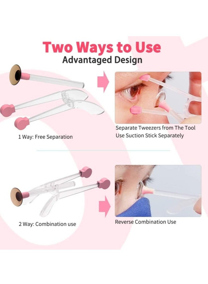 Contact Lens Remover Tool for Soft Lenses, Lense Tool, Applicator with Tweezers and Case, Portable Contacts Inserter Removal Traveling - Image 4