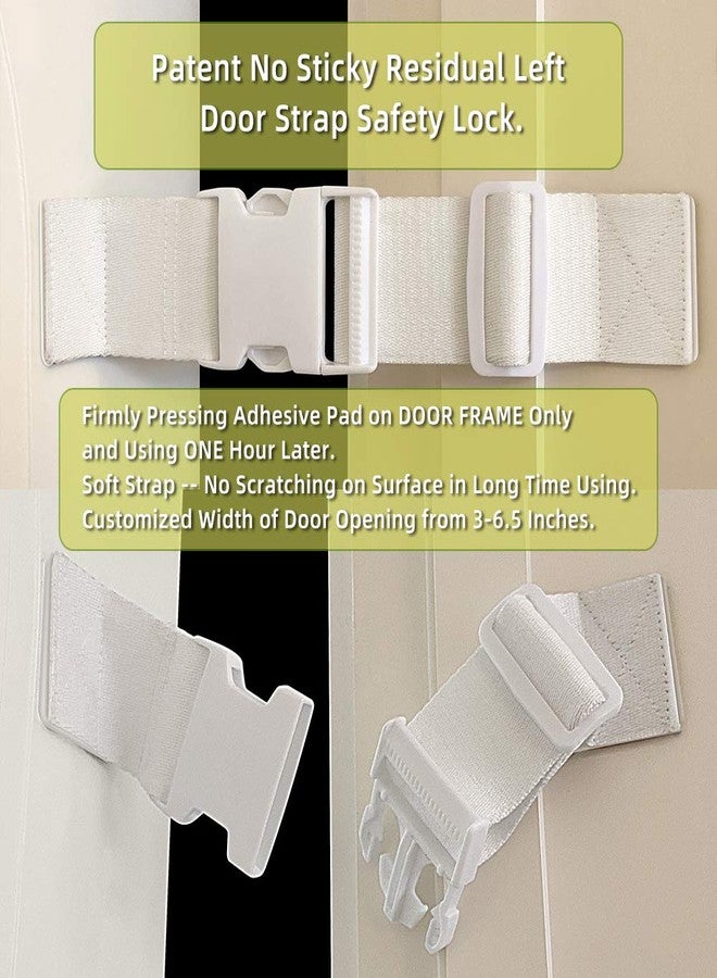 FresherAcc Child Proof Door Lock Latch with Adjustable Strap for Cat Litter Box Room, Cats Enter Easily But No Kids (2 Packs) Reusable Baby Safety Lock, Install in Seconds On Door Frame Only (White) - Image 4