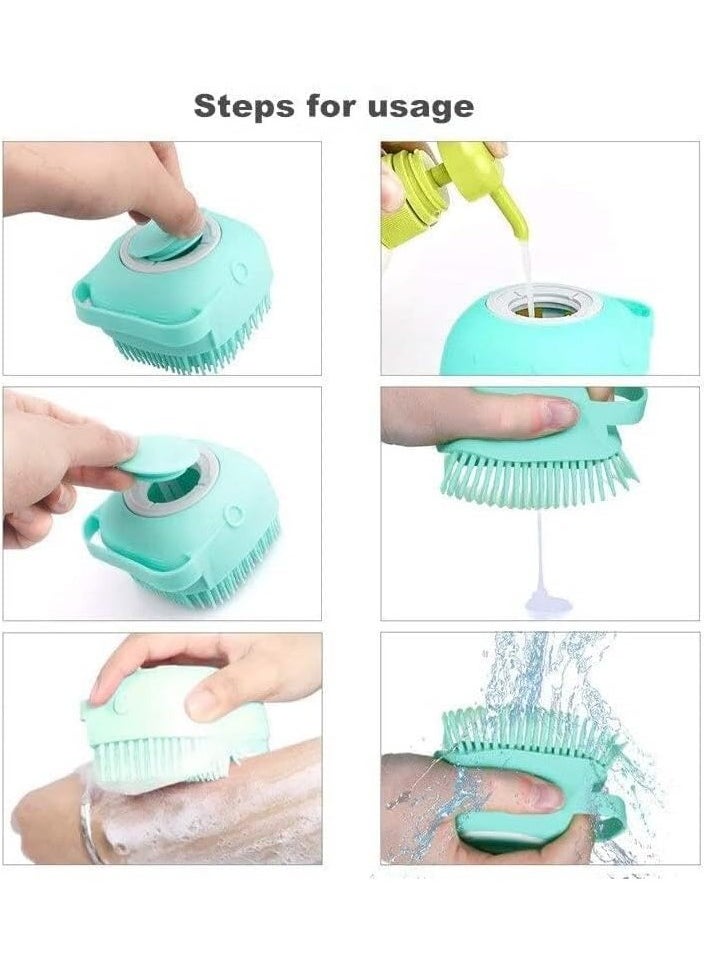 Generic Silicone Bath Body Brush with Soft Massage Loofah Gel Dispenser -Multi Color  - Image 2