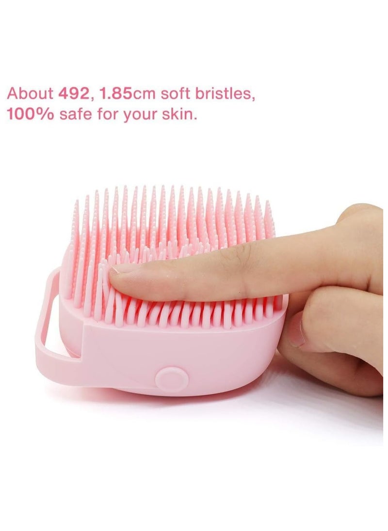 Generic Silicone Bath Body Brush with Soft Massage Loofah Gel Dispenser -Multi Color  - Image 3