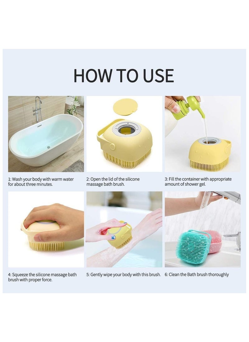 Generic Silicone Bath Body Brush with Soft Massage Loofah Gel Dispenser -Multi Color  - Image 5