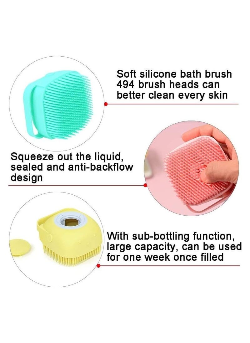 Generic Silicone Bath Body Brush with Soft Massage Loofah Gel Dispenser -Multi Color  - Image 4
