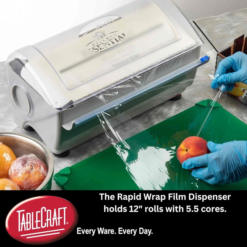 Tablecraft RWS12 Rapid Wrap Film Dispenser, 12" White, Crafted from Durable BPA-Free Tritan, Easy to Clean, Quick and Efficient Wrapping Solution, Versatile for Kitchen or Catering Use, Compact Design - Image 3