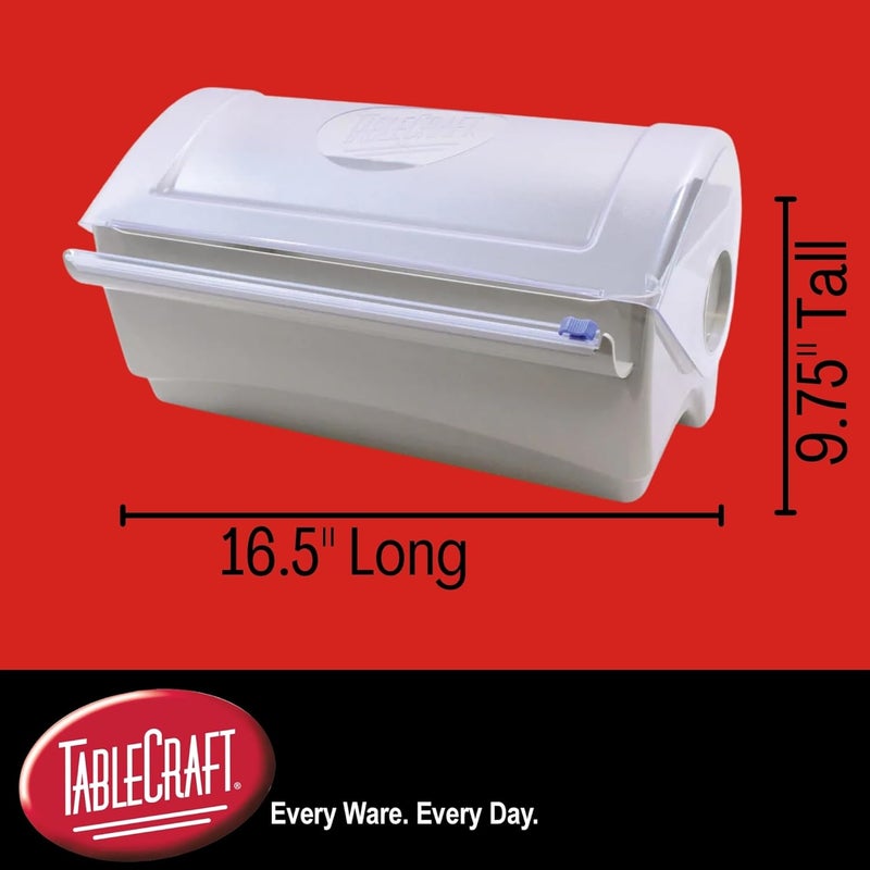Tablecraft RWS12 Rapid Wrap Film Dispenser, 12" White, Crafted from Durable BPA-Free Tritan, Easy to Clean, Quick and Efficient Wrapping Solution, Versatile for Kitchen or Catering Use, Compact Design - Image 2