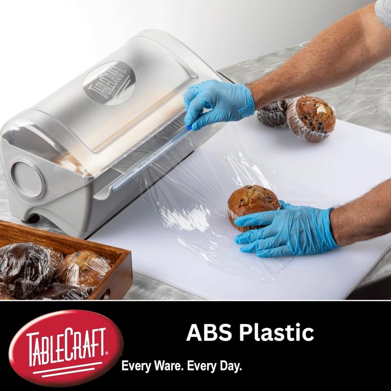 Tablecraft RWS12 Rapid Wrap Film Dispenser, 12" White, Crafted from Durable BPA-Free Tritan, Easy to Clean, Quick and Efficient Wrapping Solution, Versatile for Kitchen or Catering Use, Compact Design - Image 4