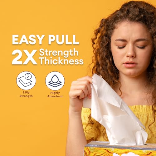 MISTIQUE Ultra Soft 2 Ply Facial Tissue Box | 400 Pulls | 100 Pulls x 4 Boxes | Skin Friendly & Highly Absorbent | Natural Virgin Pulp | Car, Home & Office Use | Sheet Size (17 * 20) cm - Image 3