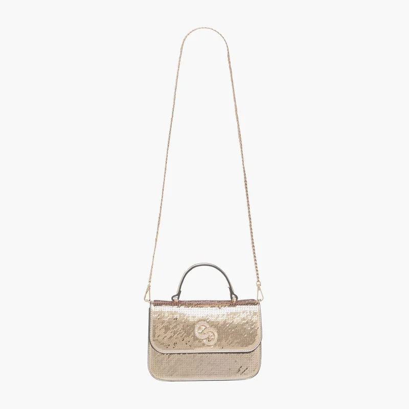سيليست Women's Sequinned Satchel Bag with Handle and Detachable Strap