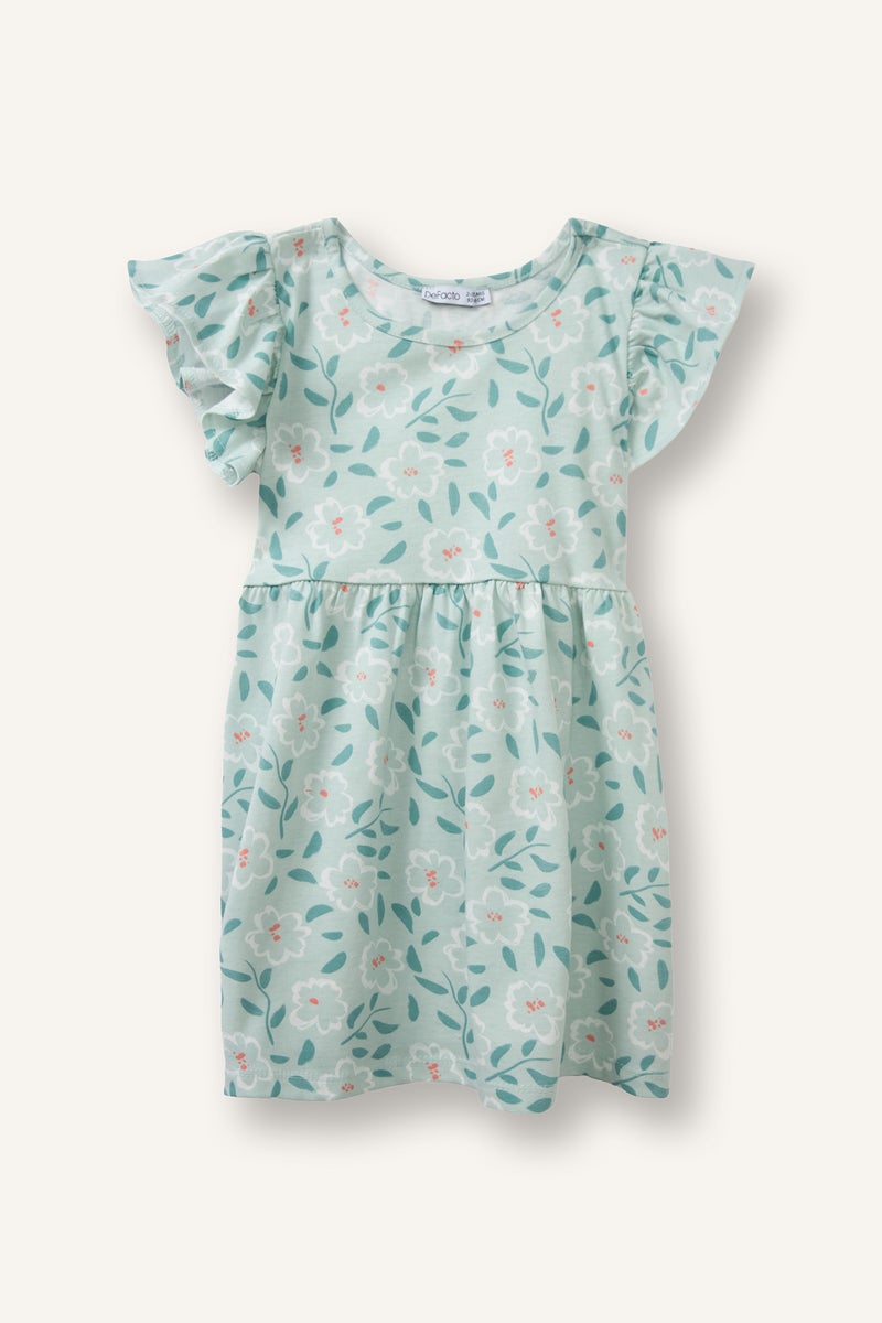 DeFacto Blue BabyGirl Baby Girl Printed Strappy Knitted Dress Casual - Image 1