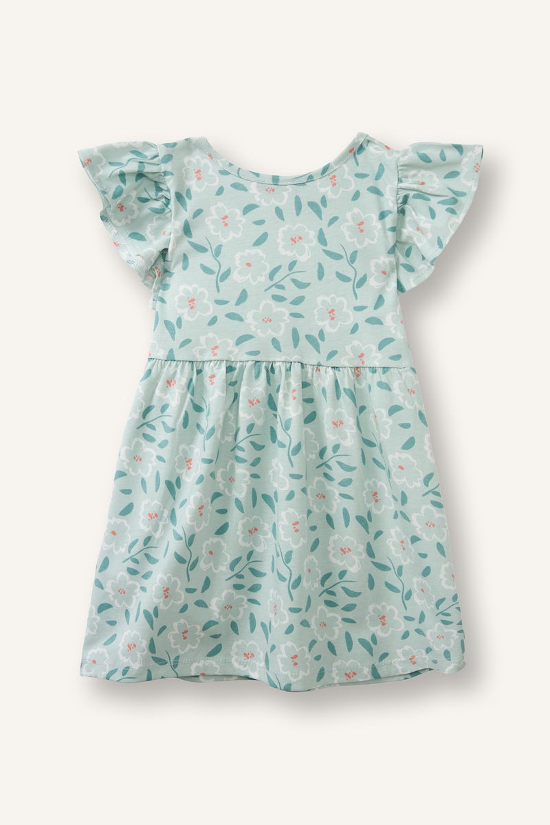 DeFacto Blue BabyGirl Baby Girl Printed Strappy Knitted Dress Casual - Image 3
